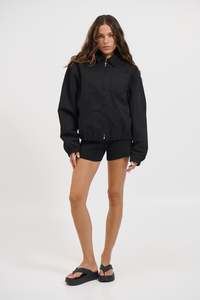 Unisex Charlie Soft Cotton Bomber Black