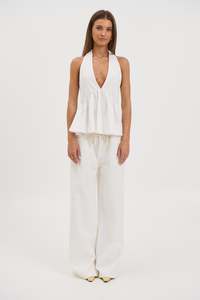 Womens Tops: Saniya Halter Top White