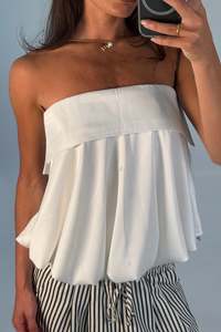 Womens Tops: Makenzie Strapless Top White