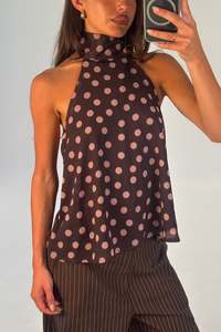 Womens Tops: Sera Halter Chocolate
