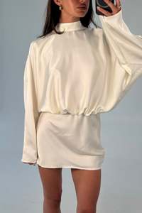 Womens Dresses: Billie Mini Dress Ivory