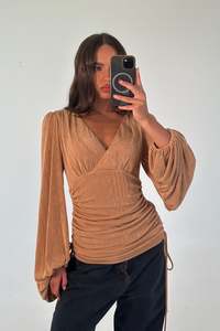 Deanna Top Sand - FINAL SALE