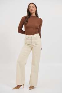 Katya Long Sleeve Top Mocha - FINAL SALE