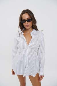Womens Shirts: June Oversized Shirt White