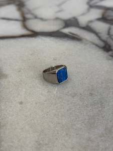 Stone Signet Ring Silver