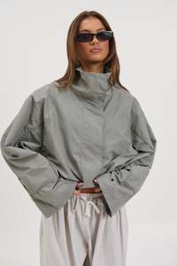 Womens Jackets Coats: Shoreline Windbreaker Silver
