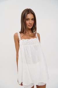 Womens Shorts: Alora Lace Set White