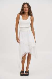 Yianni Midi Skirt White