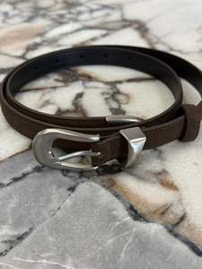 Mens Accessories: Leon Genuine Suede Belt Choc