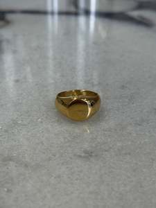 Mens Accessories: Dome Signet Ring Gold