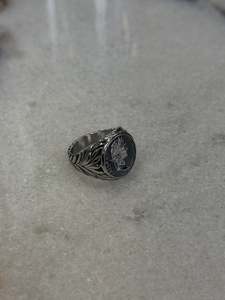 Coin Signet Ring Silver