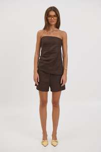 Veena Strapless Top Chocolate