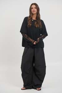 Francesca Lace Tee Black