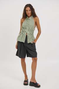 Vine Sleeveless Shirt Matcha