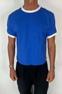 Mens: Richie Ribbed Tee Royal