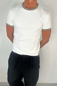 Mens: Charlie Ringer Tee Mocha