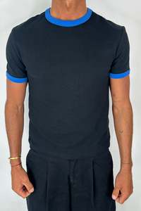 Mens: Charlie Ringer Tee Black