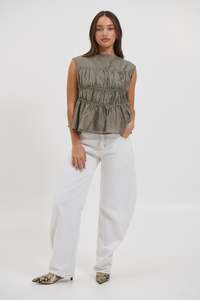 Womens: Cierra Top Pebble - FINAL SALE