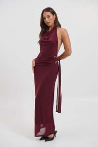 Womens: Cristina Maxi Dress Wine - FINAL SALE
