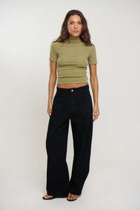 Womens Pants: Palmer Jean Washed Black