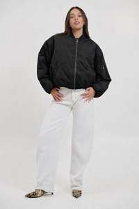 Womens Jackets Coats: Dua Bomber Jacket Black