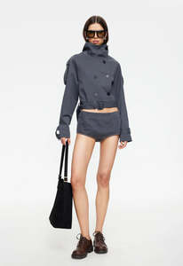 Blanc Cropped Trench Olive