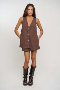 Womens Denim: Bonnie Set Chocolate Denim