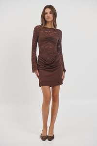 Womens Dresses: Jasmine Mini Dress Chocolate