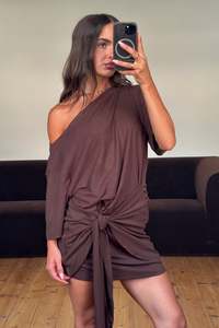 Womens Dresses: Tyla Mini Dress Chocolate