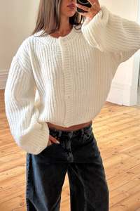 Womens Knitwear: Bryn Cardigan White