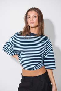 Bloom Short Sleeve Navy Sea Stripe