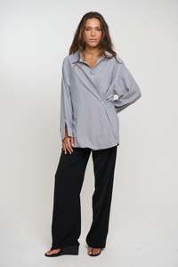 Summer Stripe Shirt Dark Grey