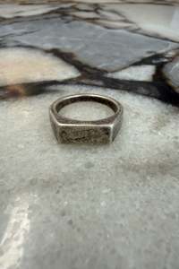 Distressed Signet Ring Antique Silver
