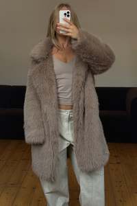Womens: Marli Faux Fur Coat Latte