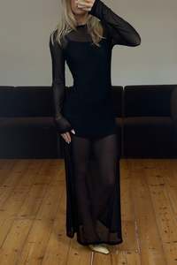 Womens: Candice Sheer Maxi Dress Black