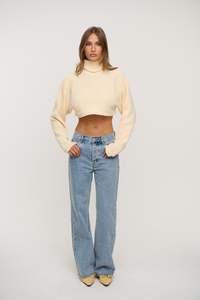 Womens Tops: Demi Cropped Knit Lemon