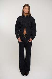 Womens Pants: Tilly Bootleg Jean Backstage Black