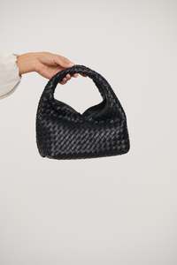 Womens Bags And Shoes: Solene Woven Handle Bag Black