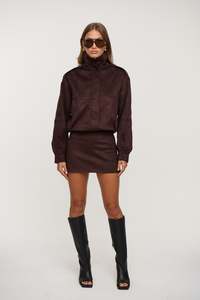 Womens Skirts: Brady Mini Skirt Chocolate