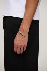 Domenic Bracelet Silver/Black