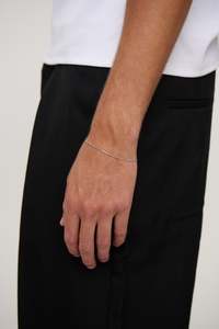 Mens Accessories: Premium NTH Aiden Chain Bracelet White Gold Plated