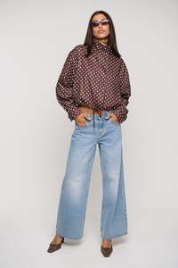 Womens Jackets Coats: Evelyn Jacket Chocolate Polkadot