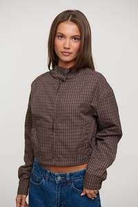 Womens Jackets Coats: Aura Jacket Chocolate Plaid