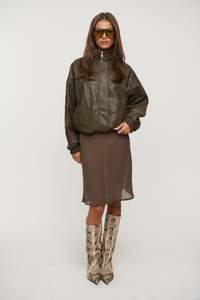 Womens Jackets Coats: Harper High Collar Bomber Olive