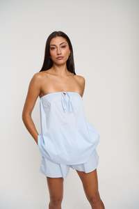 Womens Shorts: Zuri Strapless Set Sky