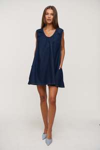 Womens Dresses: Sydney Mini Dress Indigo Denim