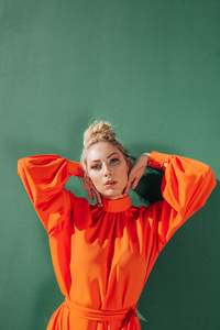 Modern Romance: RUFFLED RELAXED DRESS | Tangerine