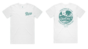 Positive Vibrations Surf Tee White - BROS - Men's Wellbeing