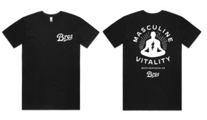 Masculine Vitality Tee Black - BROS - Men's Wellbeing