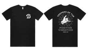Positive Vibrations Shaka Tee Black - BROS - Men's Wellbeing